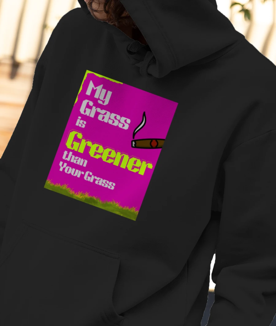 Green Grass - Pink Front-Printed Hoodie