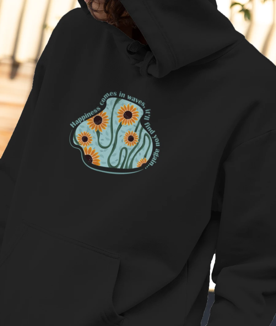 Sunflower Happiness Front-Printed Hoodie