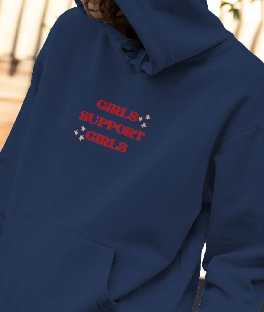 girls support girls  Front-Printed Hoodie