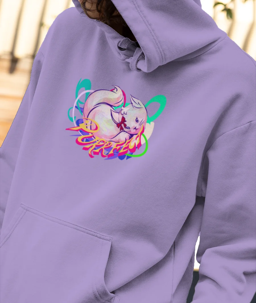 Purrfect (Pink) Front-Printed Hoodie