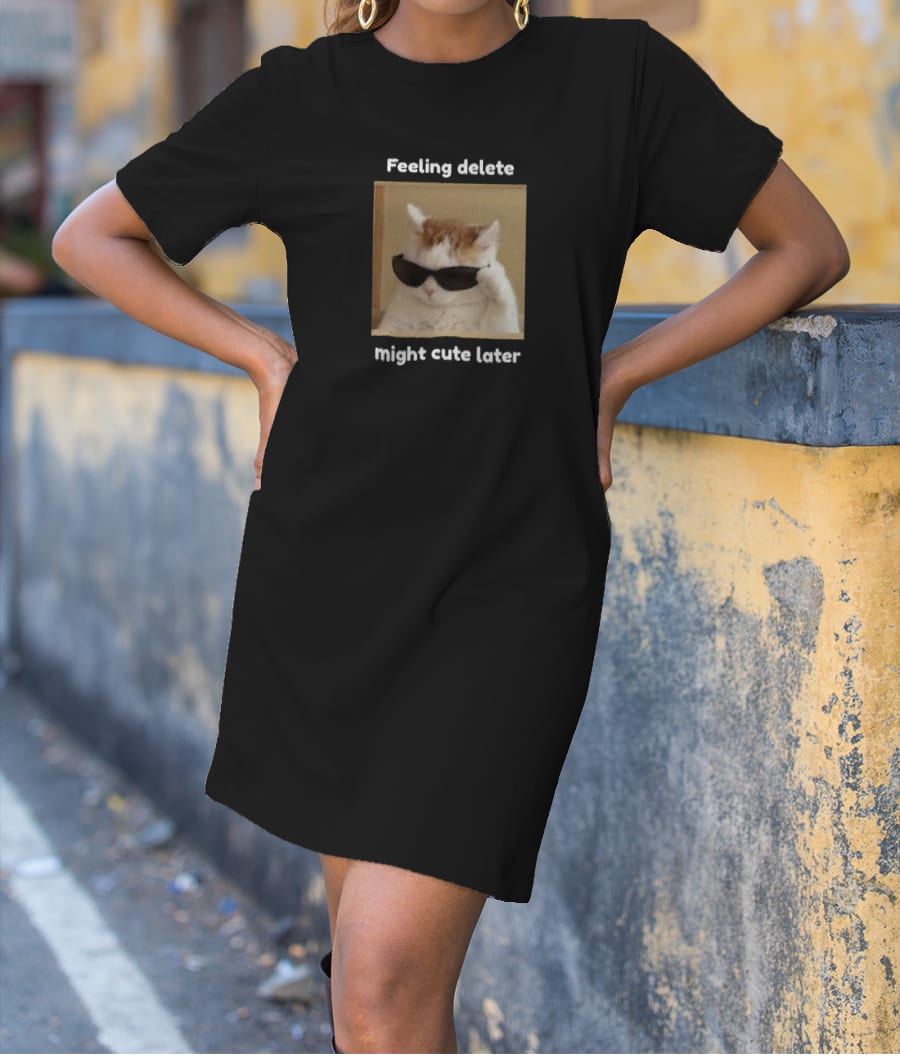 Cat feeling cute meme T-Shirt Dress
