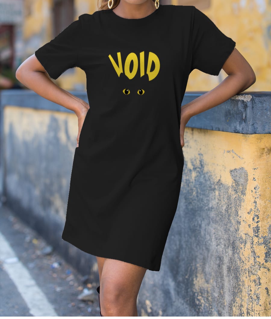 Void black cat T-Shirt Dress