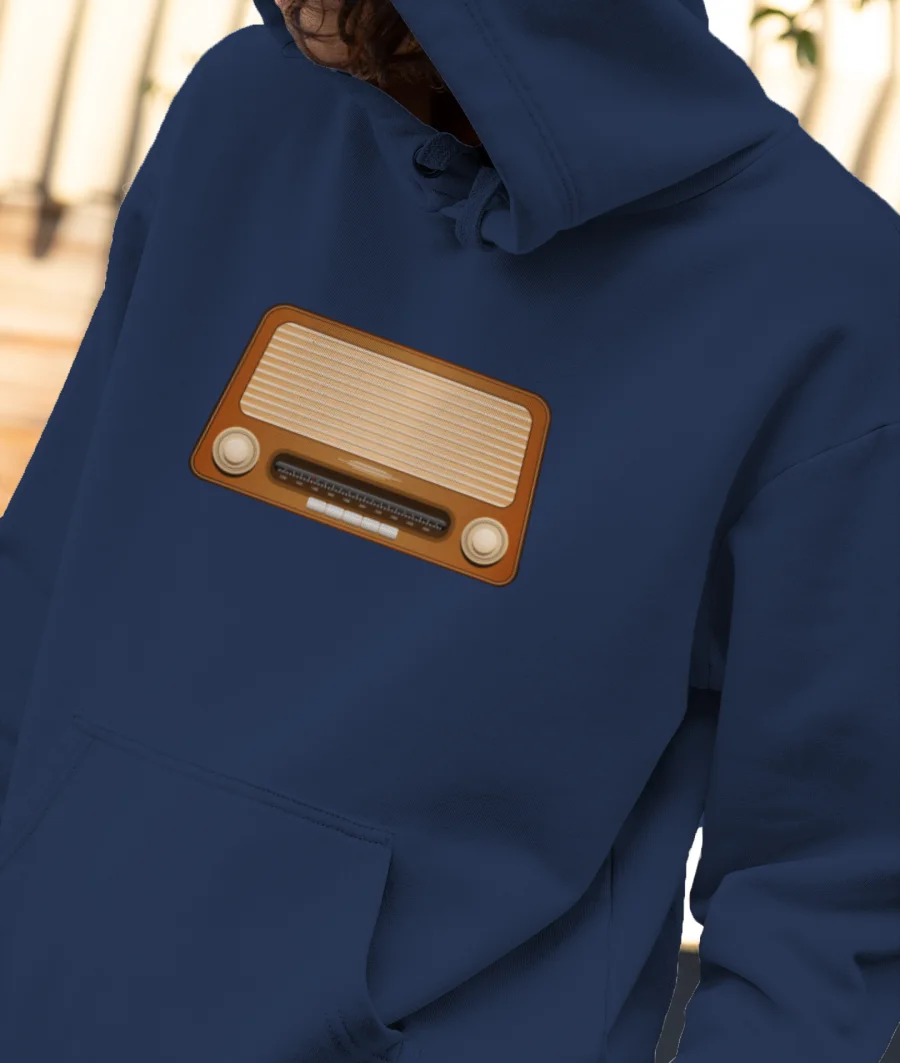 Vintage Transistor Front-Printed Hoodie