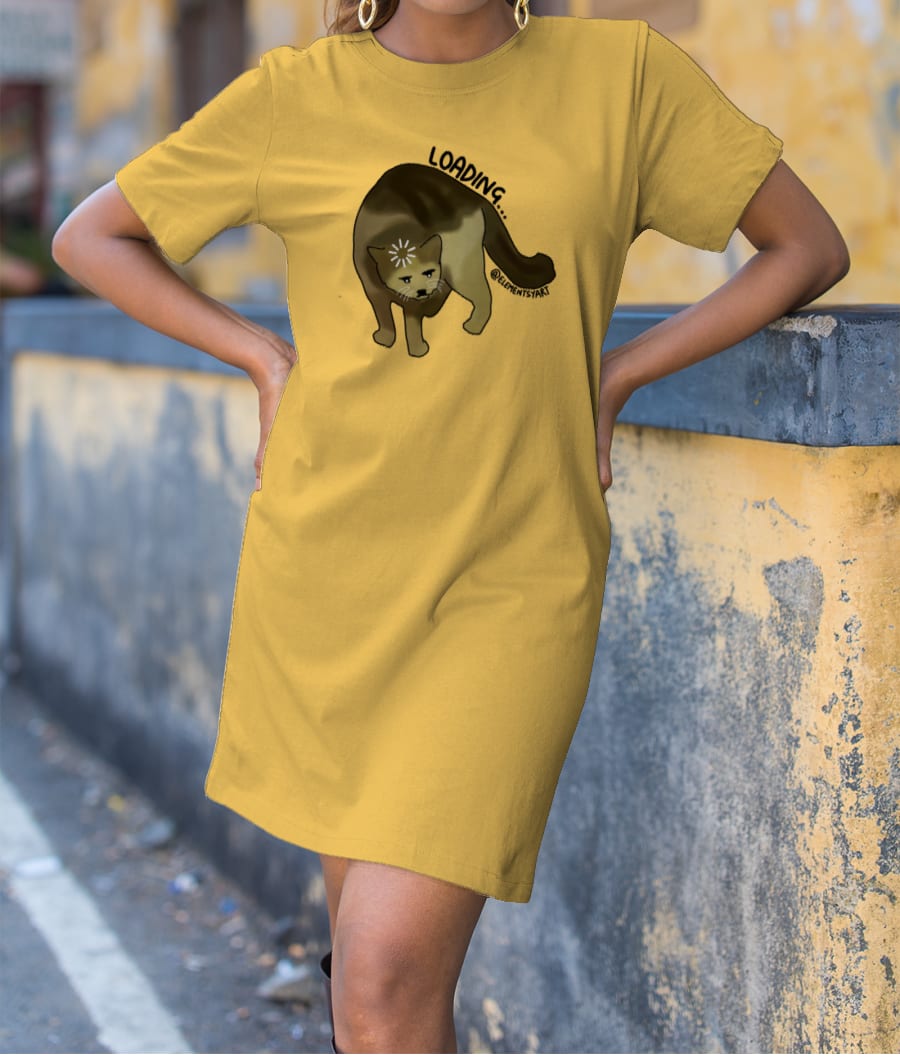 Loading cat funny meme T-Shirt Dress