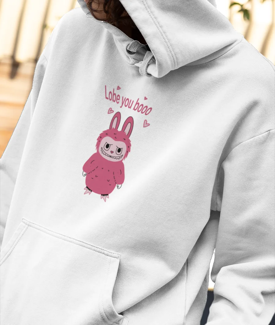 Pink labubu meme illustration Front-Printed Hoodie