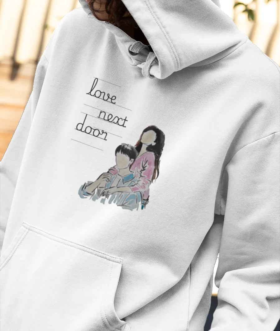 Love next door korean drama  Front-Printed Hoodie