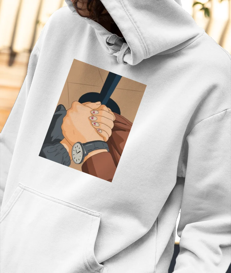 Holding hands forever Front-Printed Hoodie