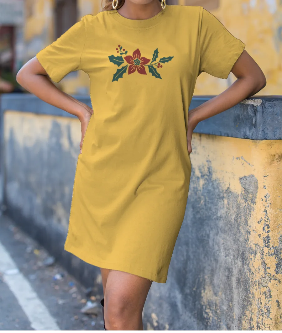 Beautiful flower design T-Shirt Dress