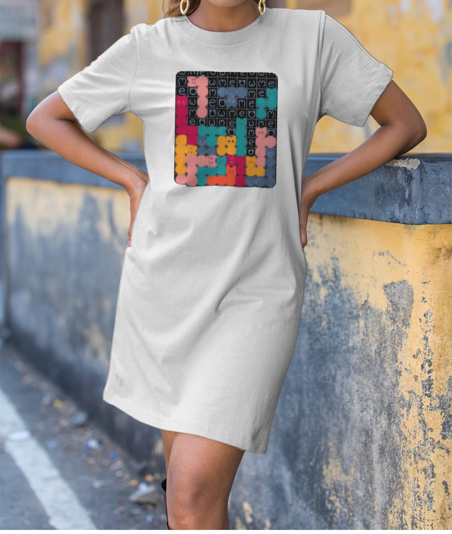 Cat Tetris Playful Meow Game  T-Shirt Dress
