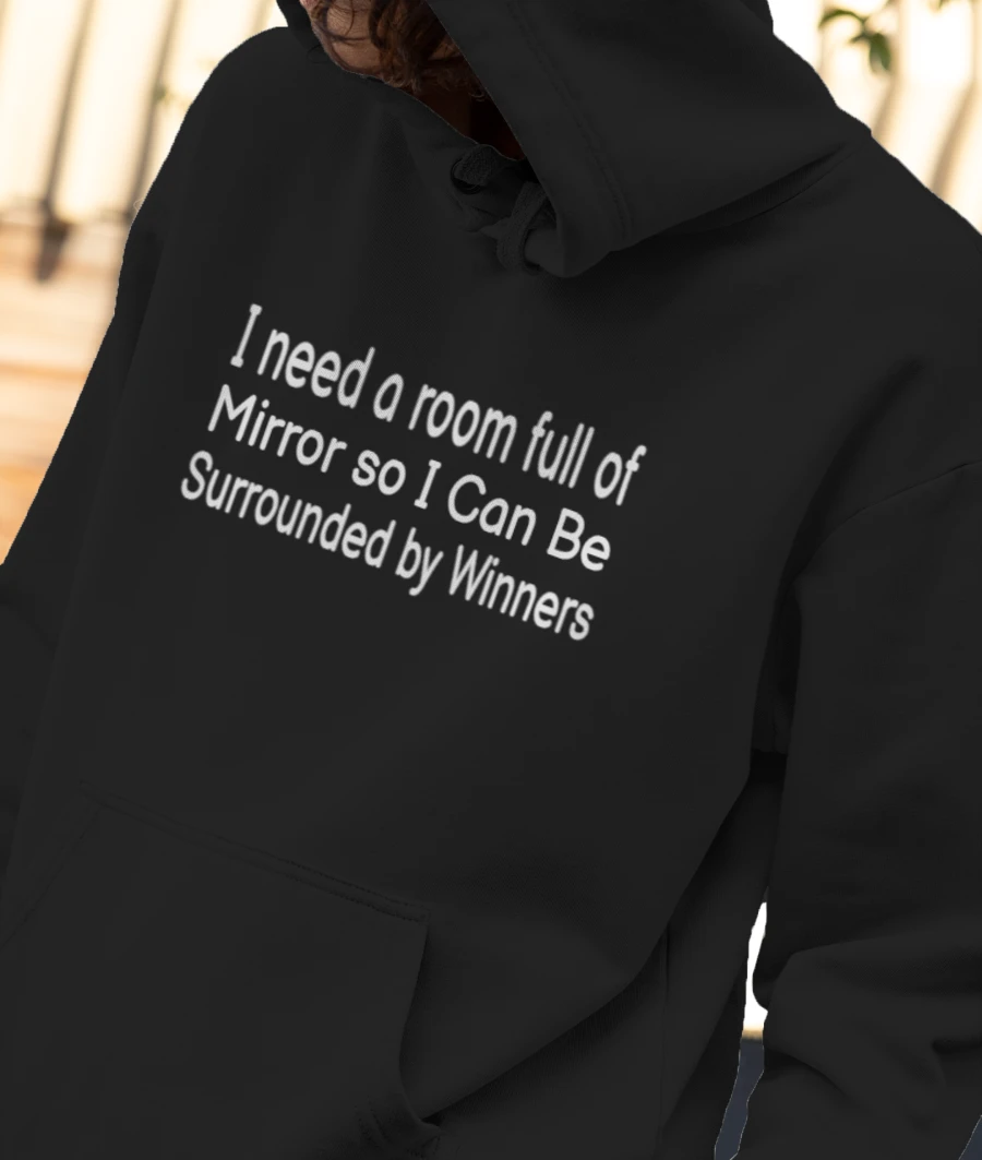 Funny Sarcastic black Front-Printed Hoodie