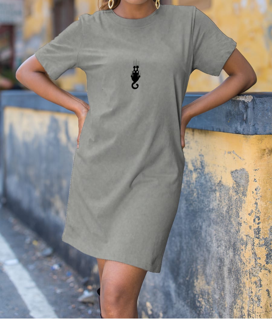 Black cat T-Shirt Dress