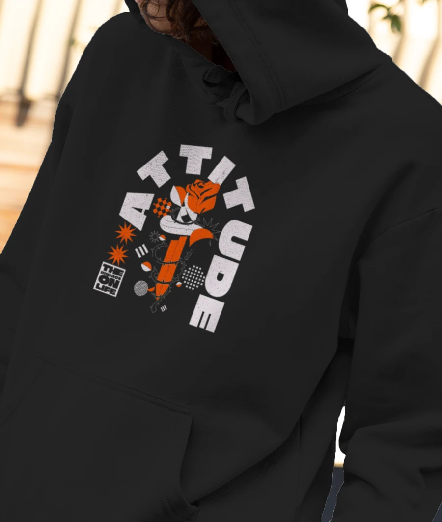 Attitude Streetwear T shirt Front-Printed Hoodie