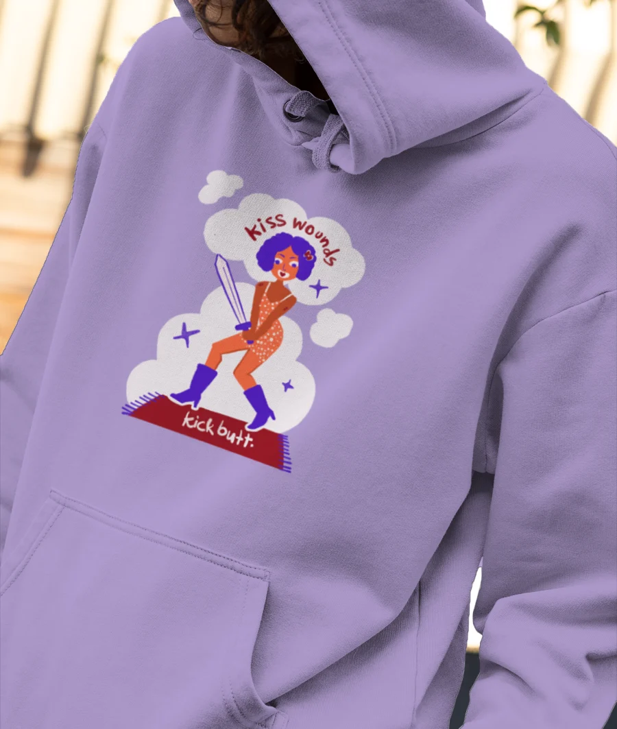 kick butt Front-Printed Hoodie
