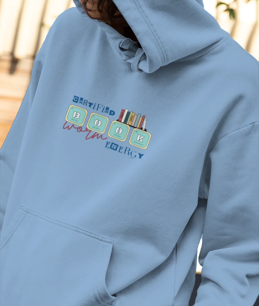 bookworm Front-Printed Hoodie