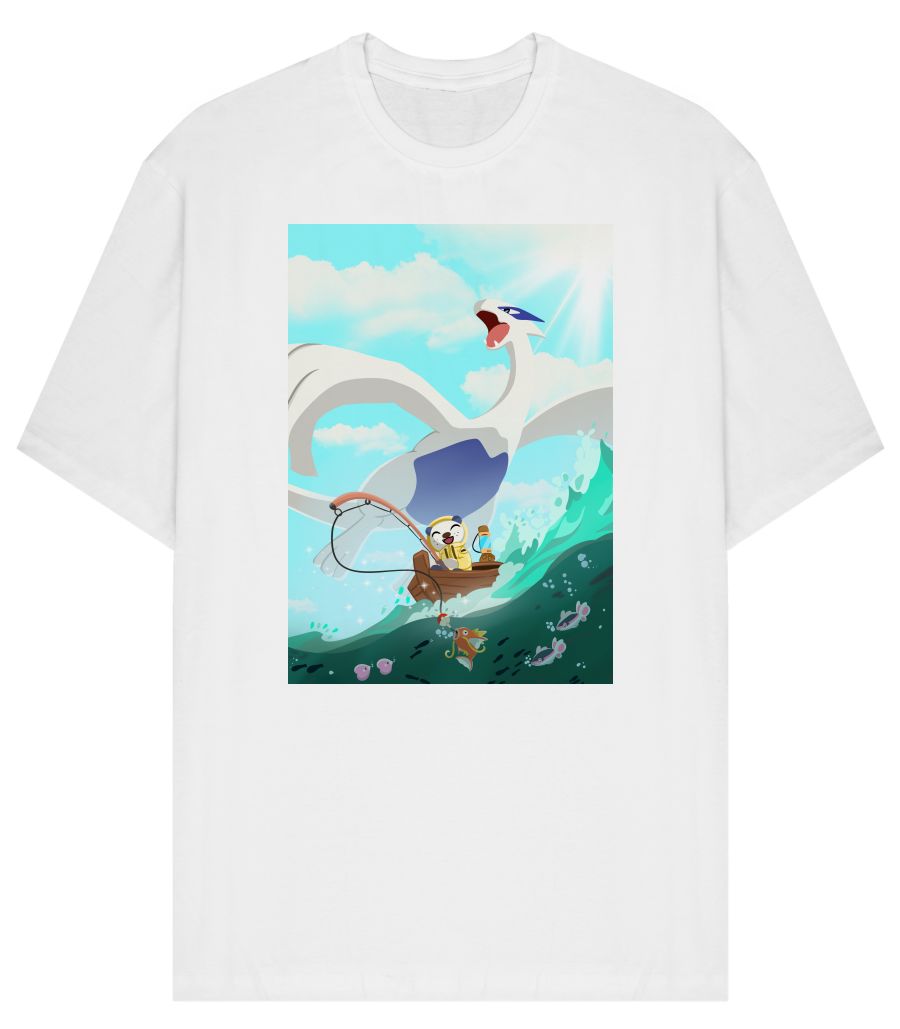 Oshawott fishing - Pokémon - Front-Printed Oversized T-Shirt - Frankly  Wearing