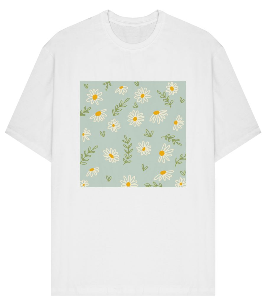 Pastel floral pattern - Front-Printed Oversized T-Shirt - Frankly Wearing