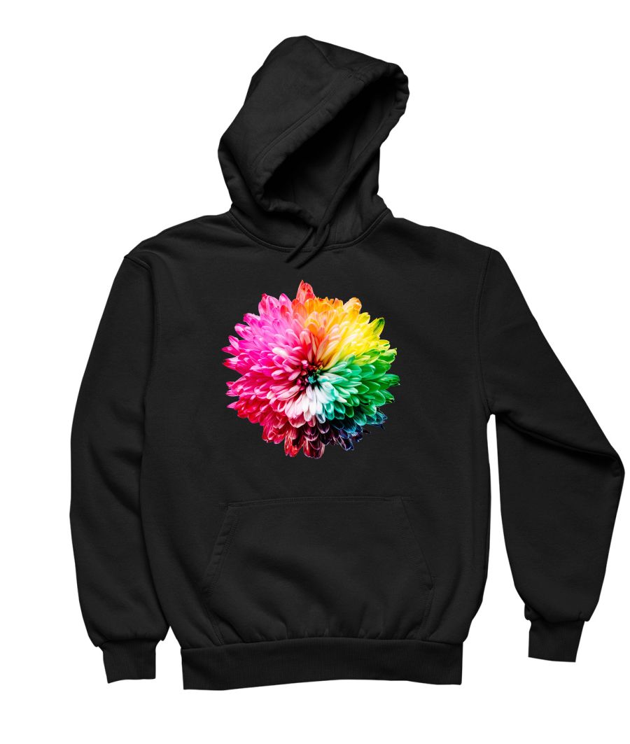 RainBow Flower - Back-Printed Zipper Hoodie - Frankly Wearing 