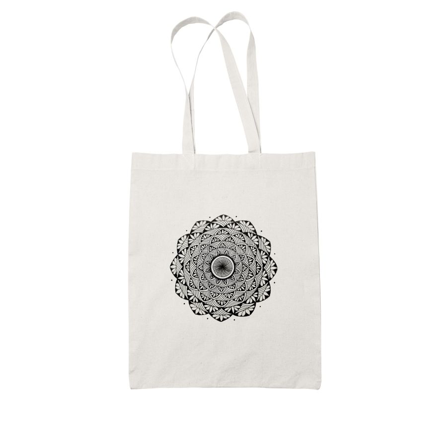 Full Page Mandala - White Tote Bag - Frankly Wearing