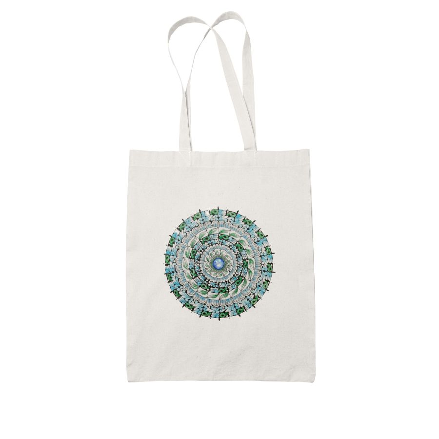 Full Page Mandala - White Tote Bag - Frankly Wearing