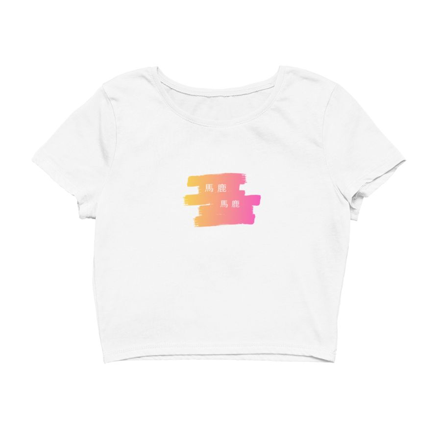 Colorblock Anime Crop Top