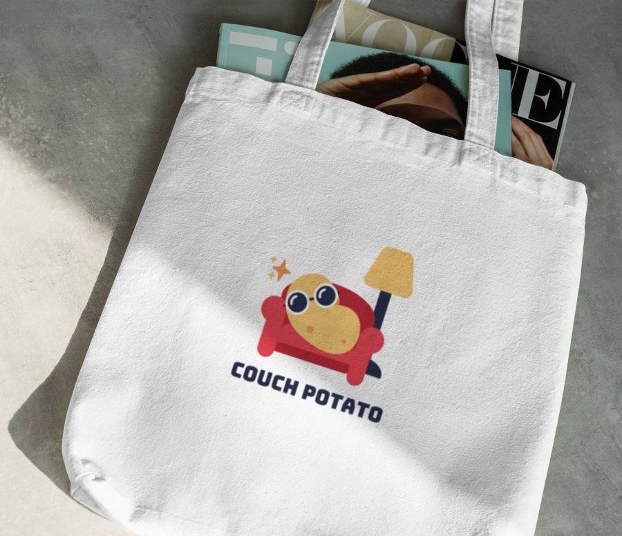 Couch Potato  White Tote Bag  Frankly Wearing