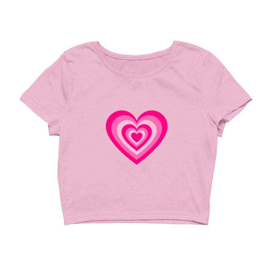 Pink heart aesthetic - Crop Top - Frankly Wearing