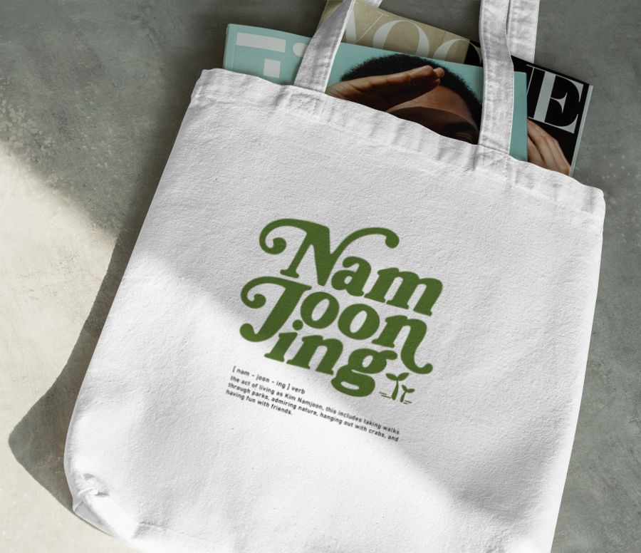 Namjooning White Tote Bag Frankly Wearing