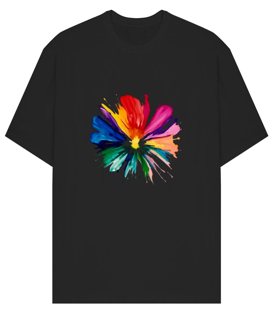 Rainbow Flower Oversized T-Shirt - Frankly Wearing