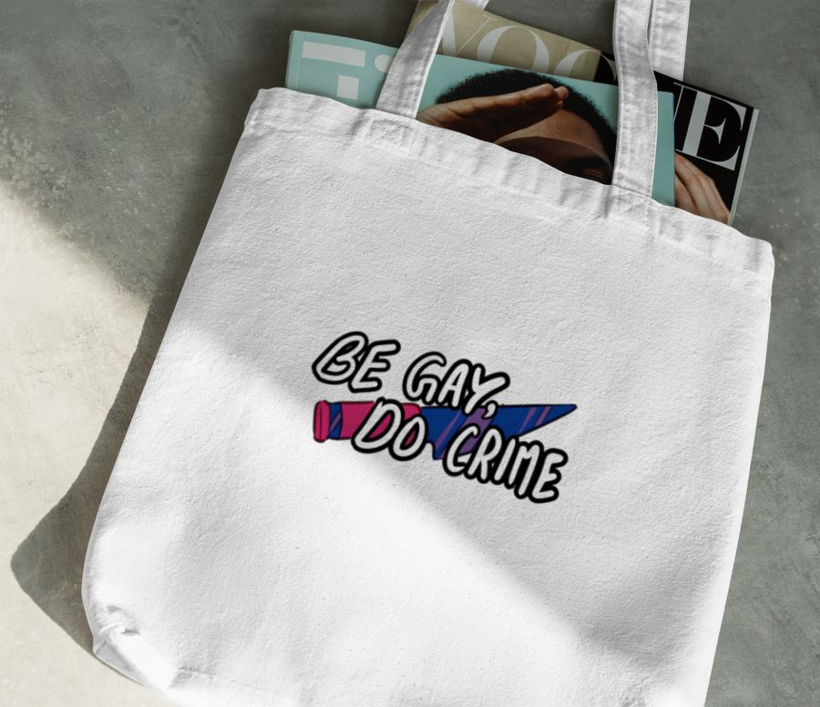 Be Gay Do Crime - Bi - White Tote Bag - Frankly Wearing