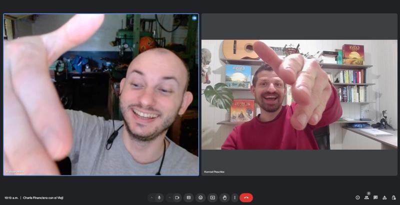 Andi and Konrad in a meeting