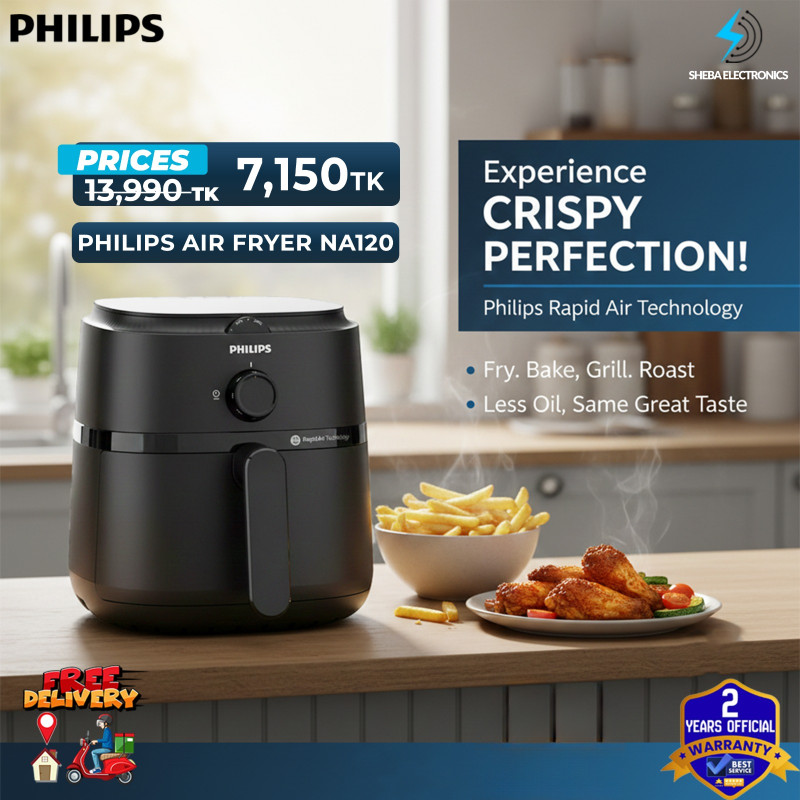 Philips Air Fryer NA120/00 4.2 Litre -Airfryer with Rapid Air Technology
