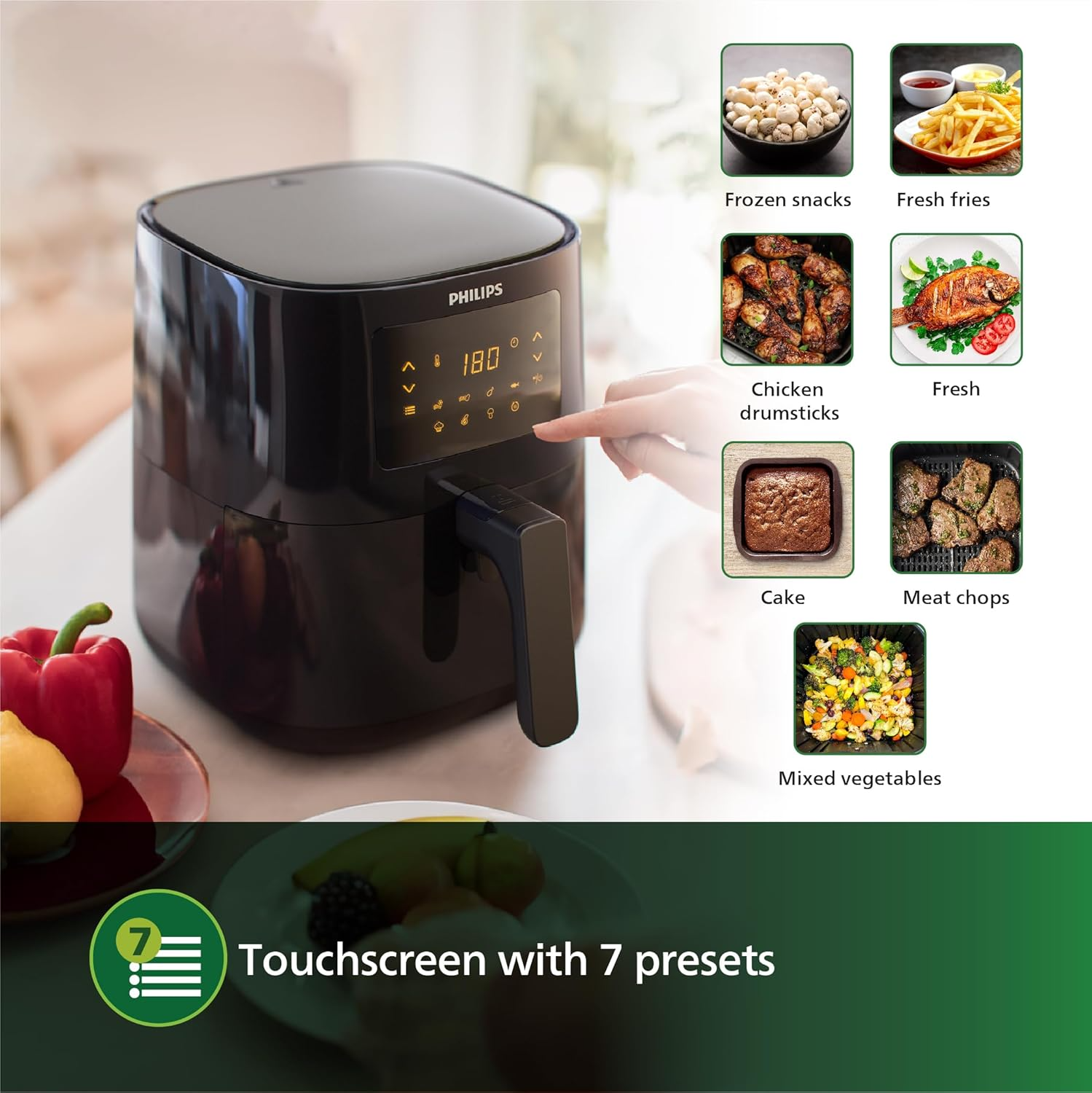 Philips Air Fryer HD9255/90 Digital 5000 Series Connected Smart – 4.1Ltr, Wi-Fi Enabled, 13-in-1 Cooking Functions - Thumbnail 2