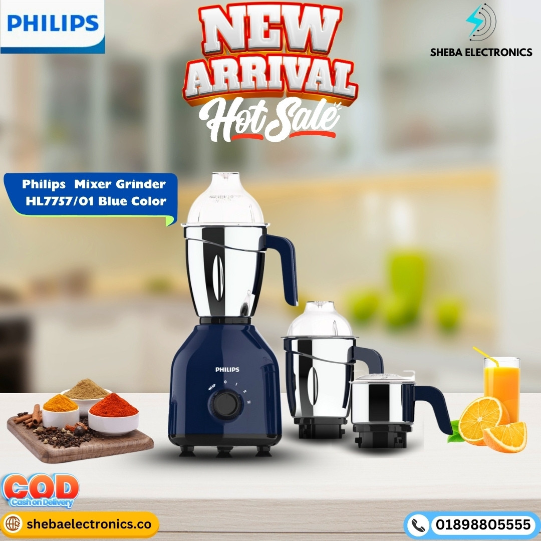 Philips HL7757/01 Mixer Grinder 750Watts 3 Jars - Premium Blue - Thumbnail 2