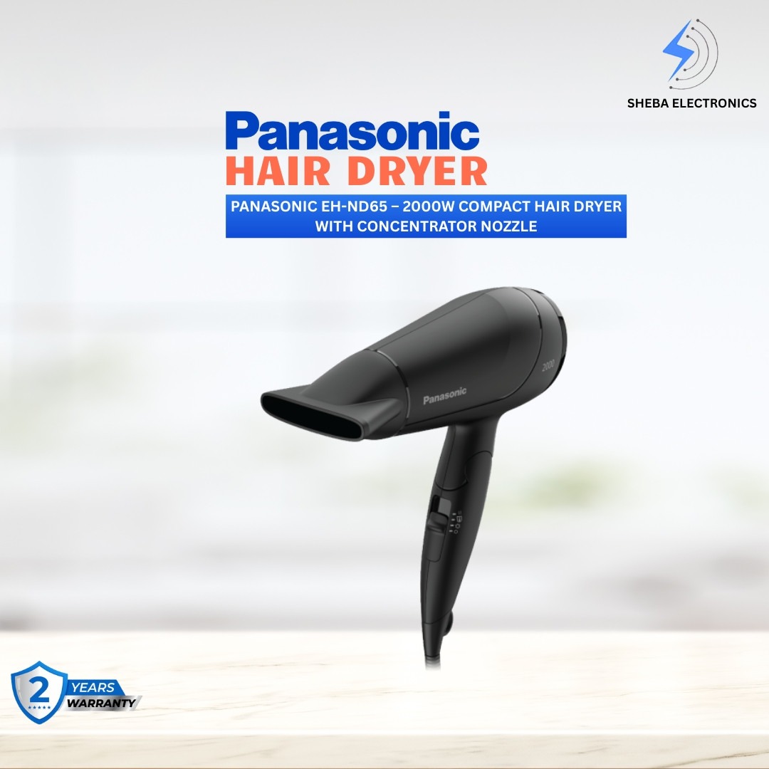 Panasonic EH-ND65 – 2000W Compact Hair Dryer with Concentrator Nozzle - Thumbnail 2