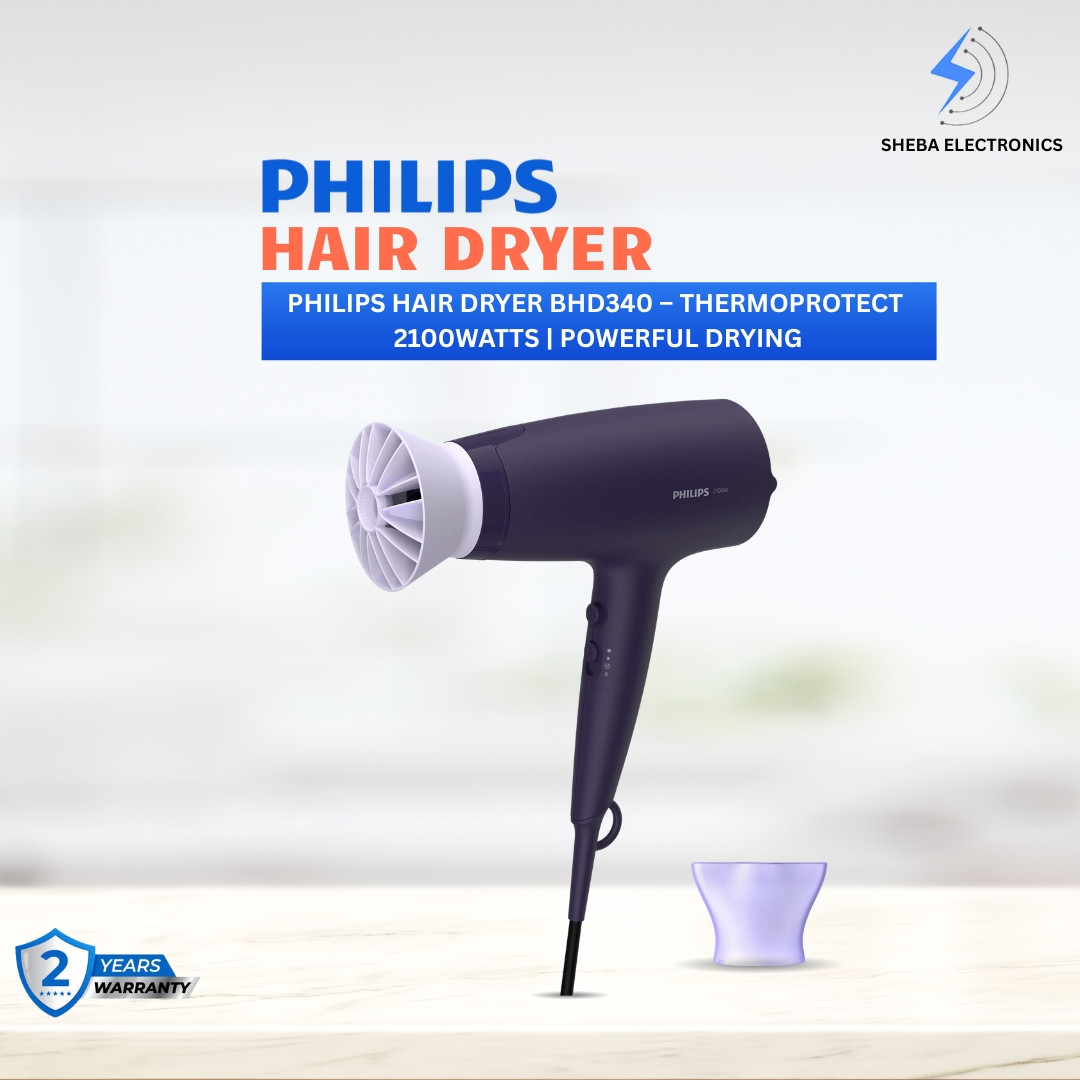 Philips Hair Dryer BHD340 – ThermoProtect 2100W | Powerful Drying - Thumbnail 3