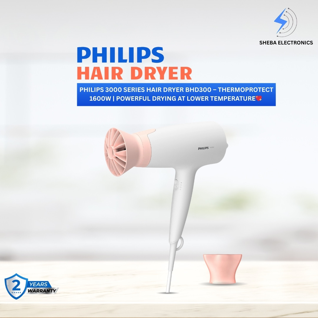 Philips 3000 Series Hair Dryer BHD300 – ThermoProtect 1600W - Thumbnail 2