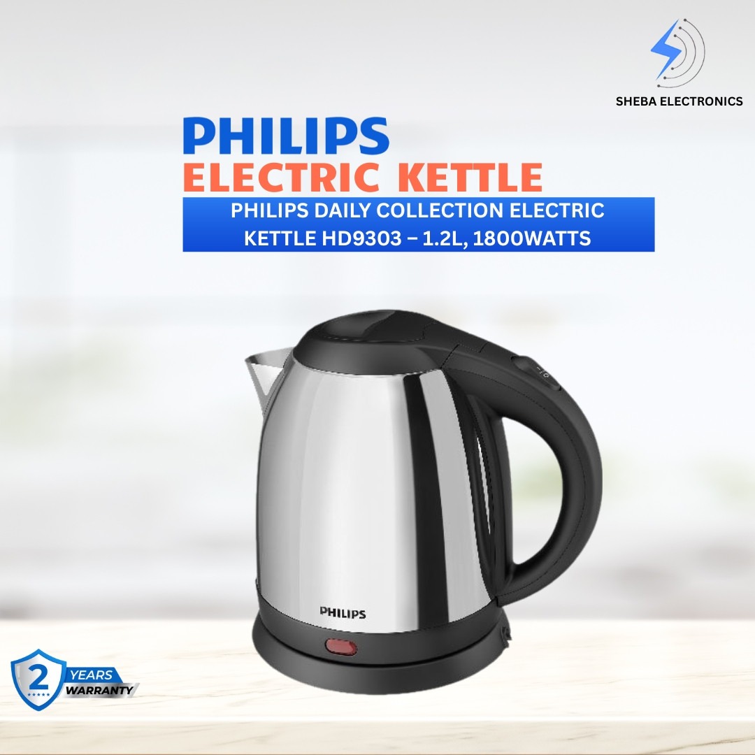 Philips Daily Collection Electric Kettle HD9303 – 1.2Ltr, 1800W, Stainless Stee - Thumbnail 5