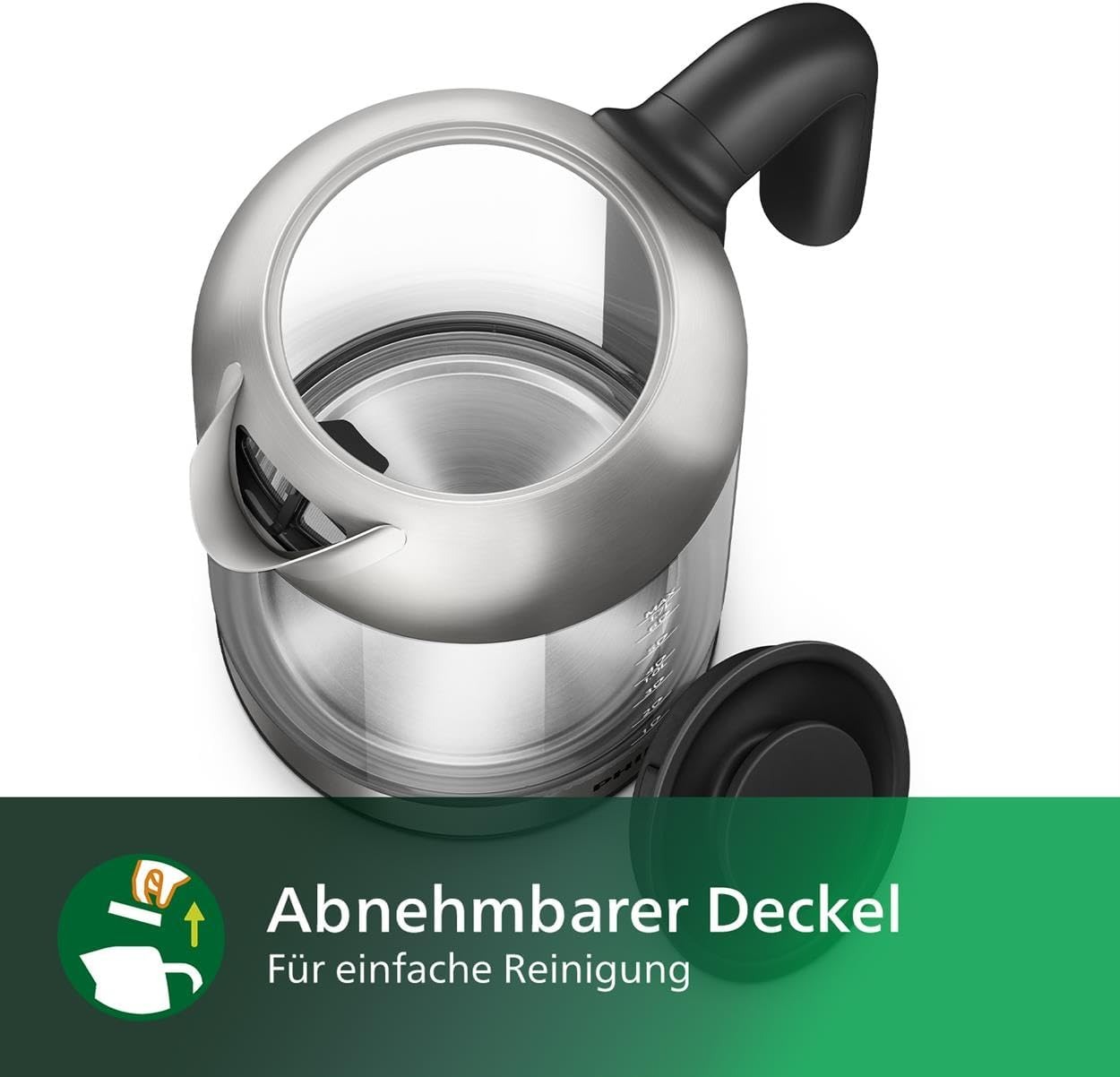 Philips 5000 Series HD9339 Glass Electric Kettle – 1.7L, 2200W Power, Modern Design - Thumbnail 3