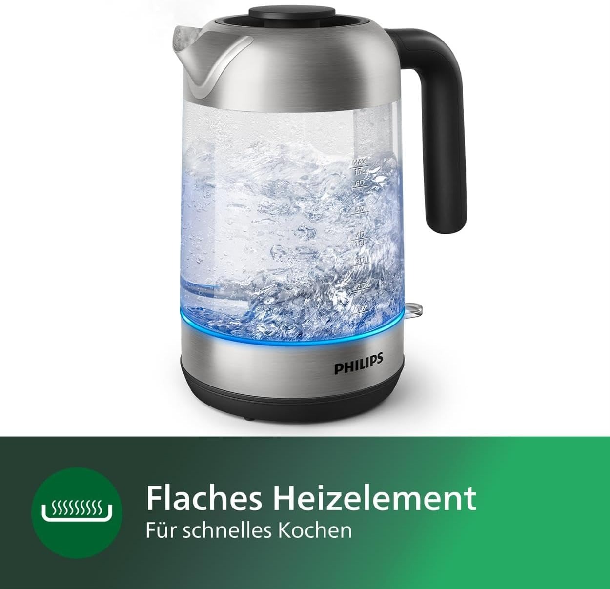 Philips 5000 Series HD9339 Glass Electric Kettle – 1.7L, 2200W Power, Modern Design - Thumbnail 4