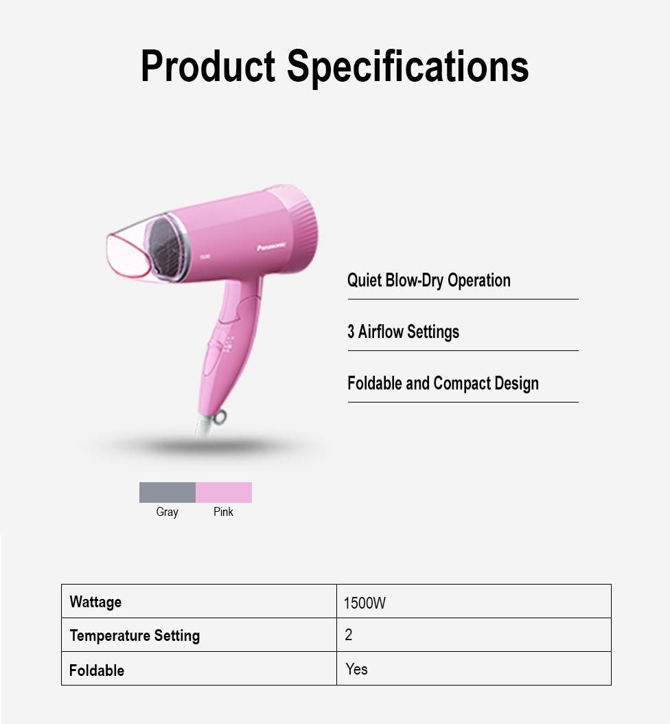 Panasonic EH-ND57 – 1500W Low Noise Hair Dryer with Heat Protection - Thumbnail 3