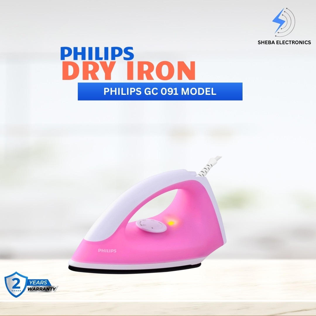 Philips Dry Iron GC091 750 Watts Nonstick (Pink Color)