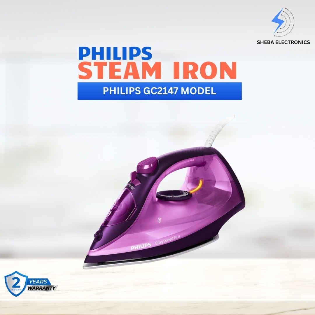 Philips GC2147/30 Easy-Speed Plus Steam Iron 2400 Watts Ceramic Soleplate Purple  (0 reviews) - Thumbnail 2