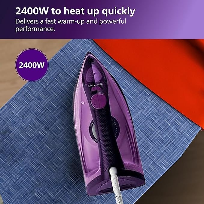 Philips GC2147/30 Easy-Speed Plus Steam Iron 2400 Watts Ceramic Soleplate Purple  (0 reviews) - Thumbnail 5