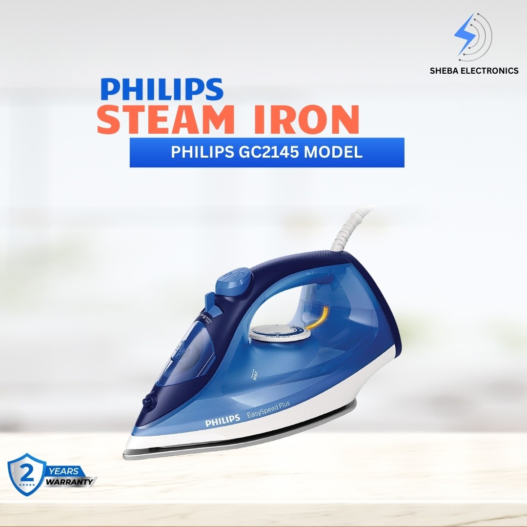 Philips GC2145/20 Easy-Speed Steam iron Ceramic soleplate 2200W Blue - Thumbnail 5