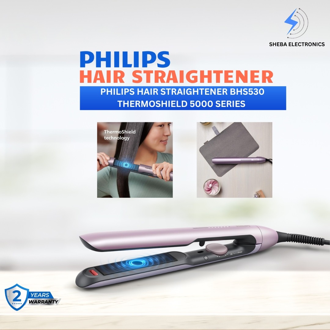Philips Hair Straightener BHS530 ThermoShield 5000 Series – Ionic Care, Argan Oil Ceramic Plates, Light Pink - Thumbnail 5