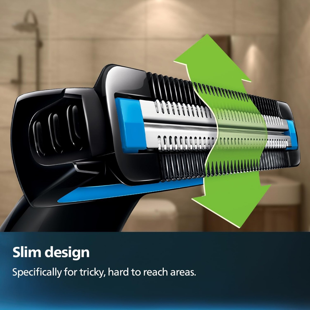 PHILIPS BG 1025/15 Showerproof Battery Powered Body Groomer Shaver For Men, - Thumbnail 2