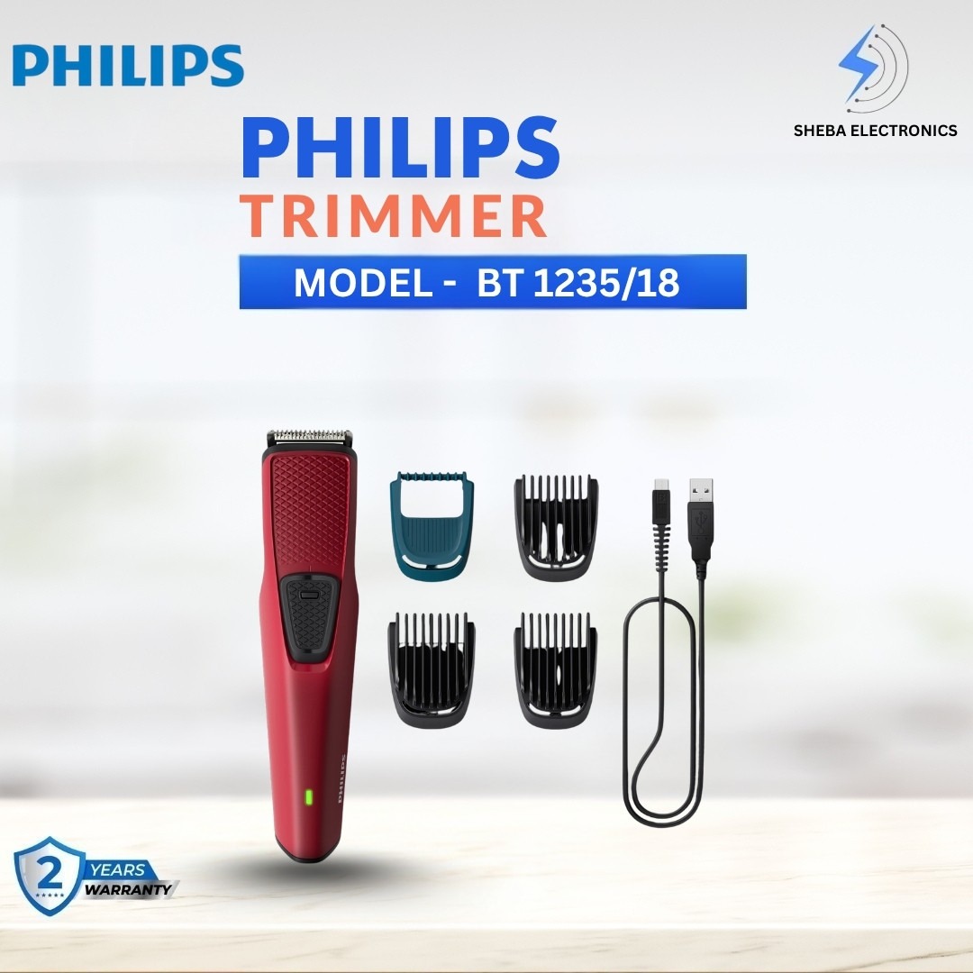 Philips Battery Powered BT1235/15 Skin-friendly Beard trimmer for Men Dura Power Technology, Cordless Rechargeable with USB Charging, Charging indicator, Travel lock - Thumbnail 5