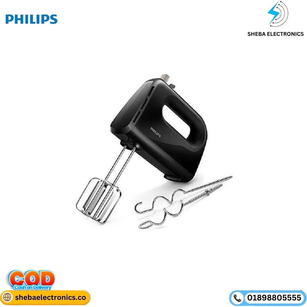 Philips HR3705/10 Daily Hand Mixer 300W 5-Speed Black - Thumbnail 2