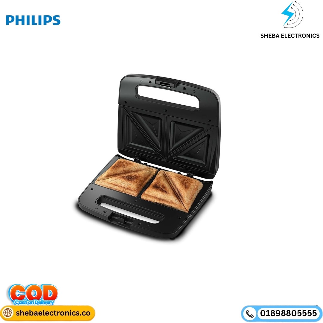 Philips HD2288/00 XL Sized Sandwich Maker Black with Metallic Finish - Thumbnail 2