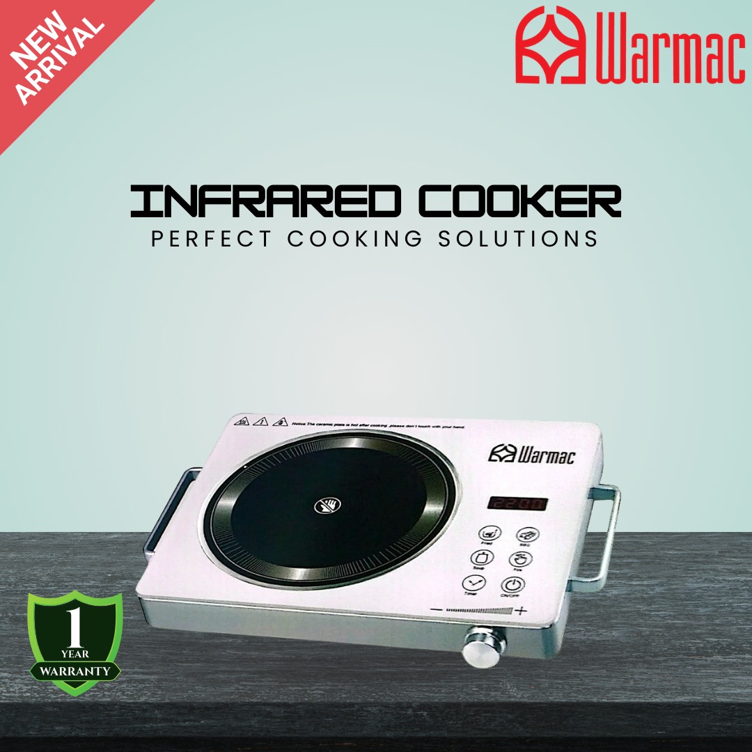 Warmac Infrared Cooker W1001 – 2200W Max Power, Zero Radiation, Safe & Durable Cooking